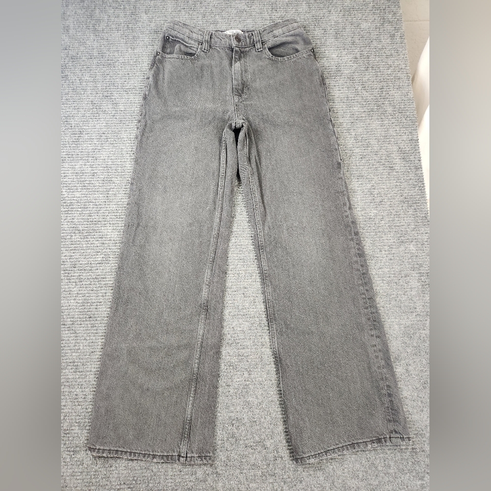 Free People Gray Straight Leg Jeans with Relaxed Fit